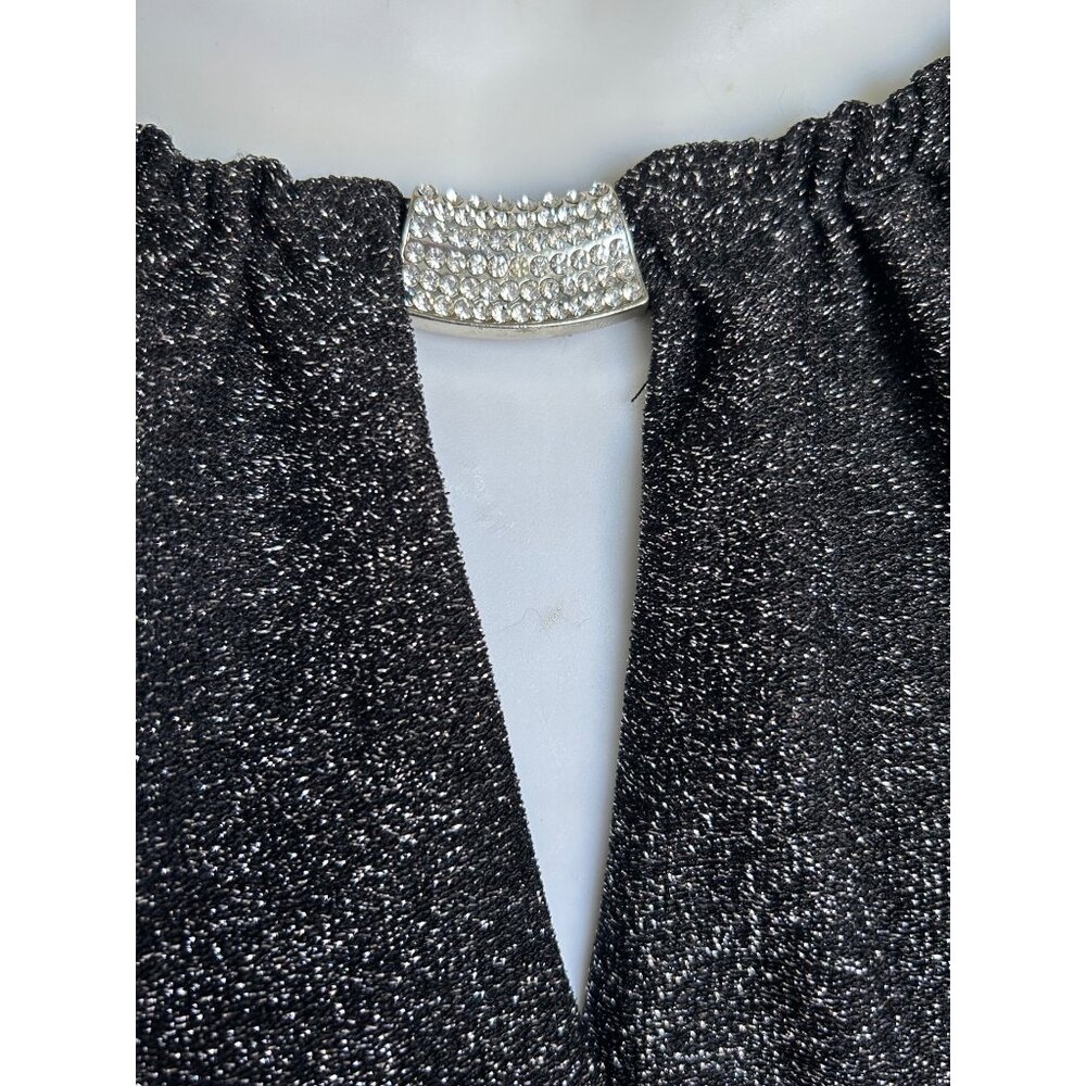 NEW Women's Glitter Knit Ruched Dress Evening Cocktail Dress - Picture 13 of 14